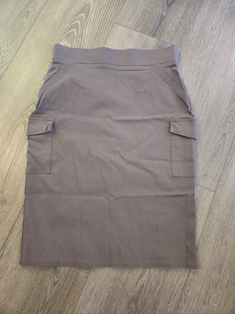 Madison Taupe Cargo Pencil Skirt